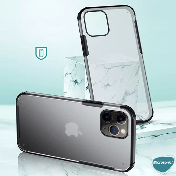 Microsonic Apple iPhone 12 Pro Kılıf Frosted Frame Lacivert 4