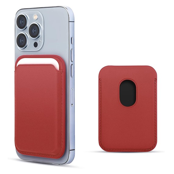 Microsonic Apple iPhone 13 Pro Max Leather Wallet MagSafe Kırmızı 1