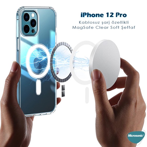 Microsonic Apple iPhone 12 Pro Kılıf MagSafe Clear Soft Şeffaf 3