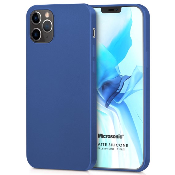 Microsonic Matte Silicone Apple iPhone 12 Pro Kılıf Lacivert 1