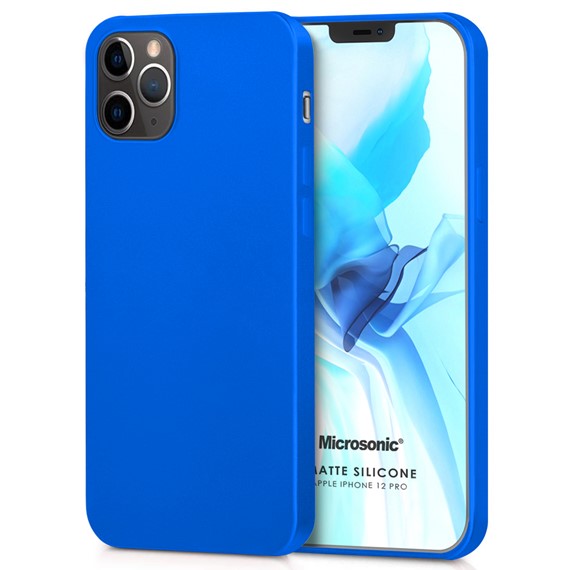 Microsonic Matte Silicone Apple iPhone 12 Pro Kılıf Mavi 1