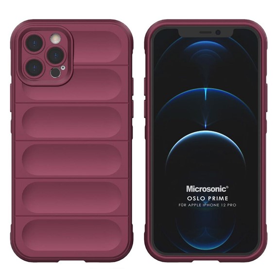 Microsonic Apple iPhone 12 Pro Kılıf Oslo Prime Bordo 1