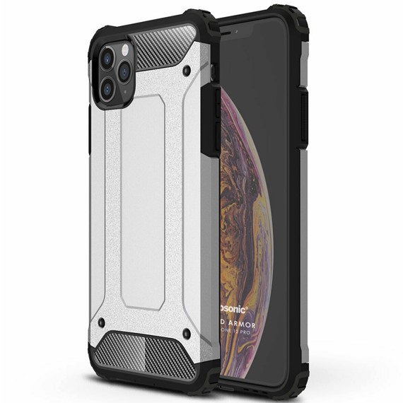 Microsonic Apple iPhone 12 Pro Kılıf Rugged Armor Gümüş 1