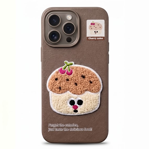 Microsonic Apple iPhone 12 Pro Kılıf Stitched Puppy Plush Cherry Cake 1