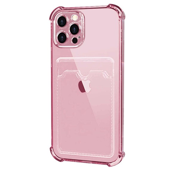 Microsonic Apple iPhone 12 Pro Max Card Slot Shock Kılıf Pembe 2