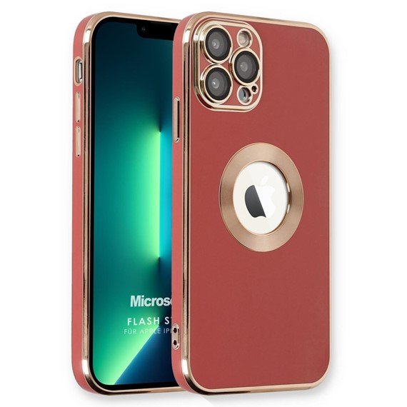 Microsonic Apple iPhone 13 Pro Max Kılıf Flash Stamp Kırmızı 1