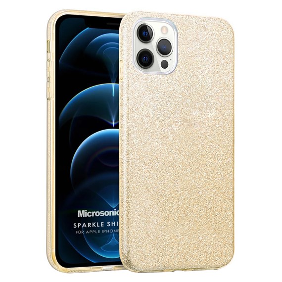 Microsonic Apple iPhone 12 Pro Max Kılıf Sparkle Shiny Gold 1