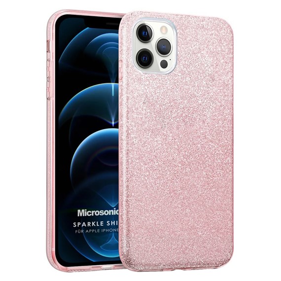 Microsonic Apple iPhone 12 Pro Kılıf Sparkle Shiny Rose Gold 1