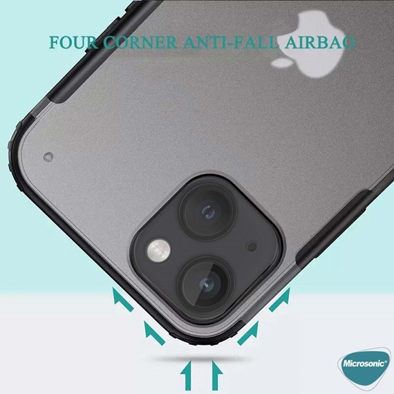 Microsonic Apple iPhone 13 Kılıf Frosted Frame Siyah 5