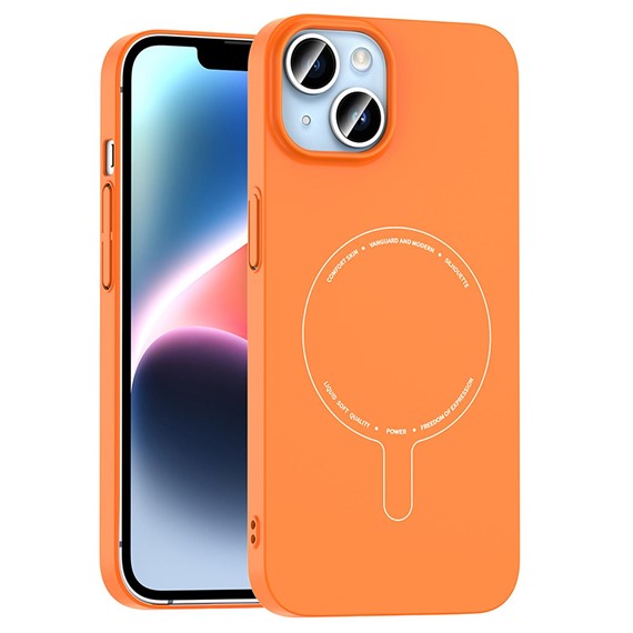 Microsonic Apple iPhone 14 Kılıf AirFit MagSafe Turuncu 1