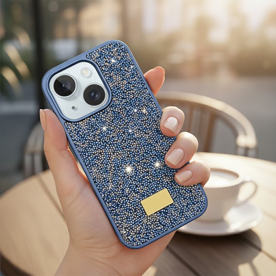 Microsonic Apple iPhone 15 Kılıf Cosmic Shine Lacivert 2