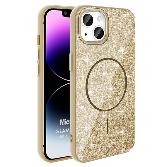 Microsonic Apple iPhone 14 Kılıf GlamGrip Luxe Gold 1