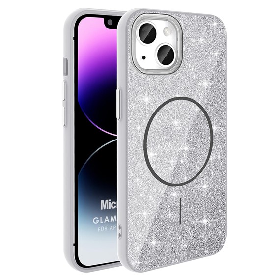 Microsonic Apple iPhone 13 Kılıf GlamGrip Luxe Gümüş 1