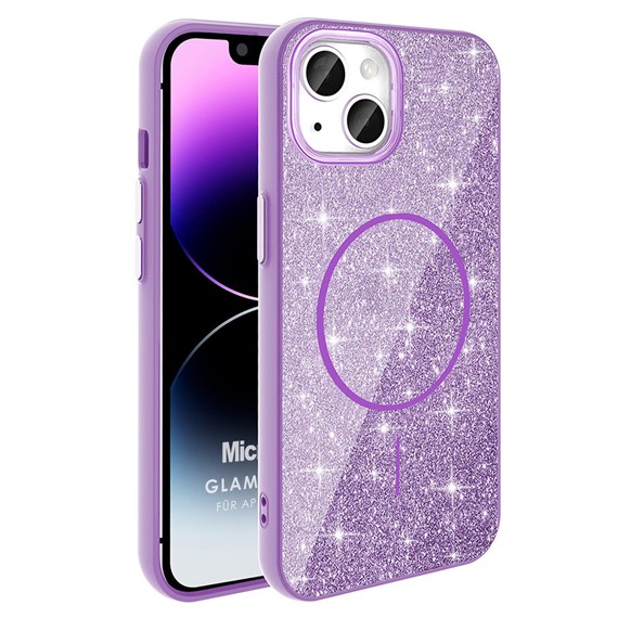 Microsonic Apple iPhone 13 Kılıf GlamGrip Luxe Lila 1