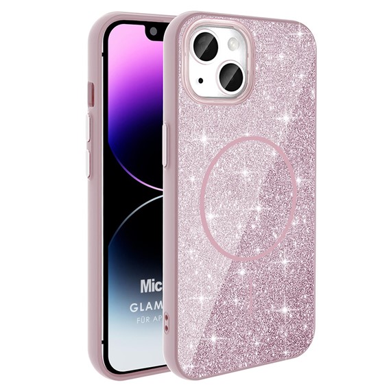Microsonic Apple iPhone 13 Kılıf GlamGrip Luxe Pembe 1