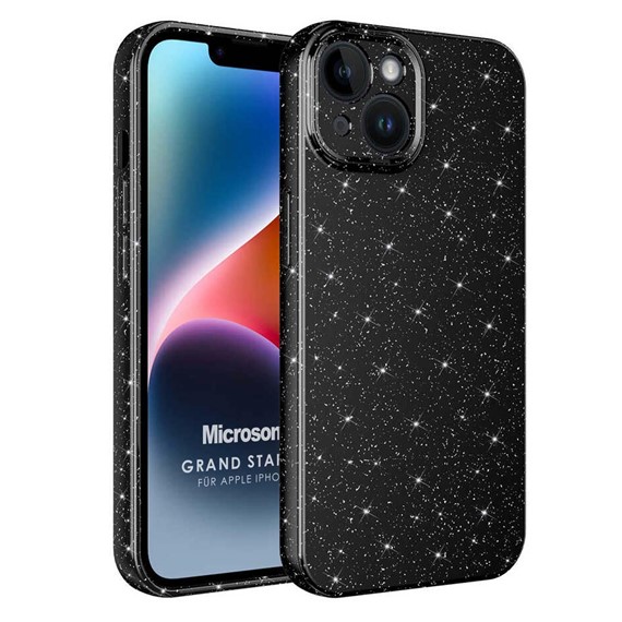 Microsonic Apple iPhone 13 Kılıf Grand Stardust Siyah 1