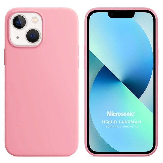 Microsonic Apple iPhone 13 Kılıf Liquid Lansman Silikon Pembe 1