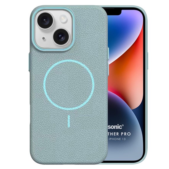 Microsonic Apple iPhone 13 Kılıf MagLeather Pro Mavi 2