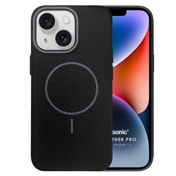 Microsonic Apple iPhone 13 Kılıf MagLeather Pro Siyah 2