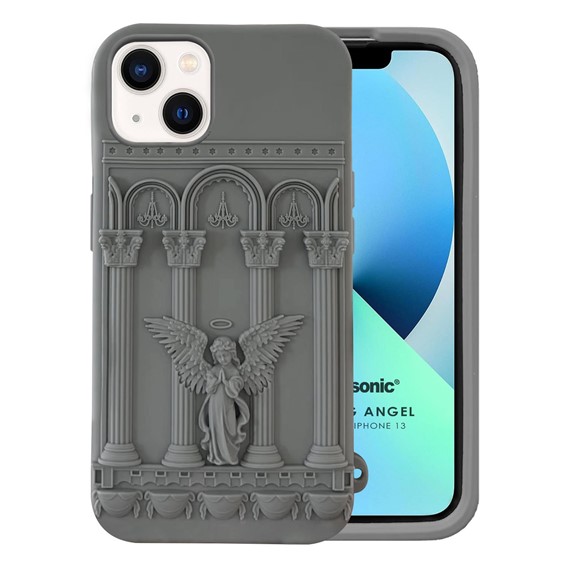 Microsonic Apple iPhone 13 Kılıf Praying Angel Gri 1