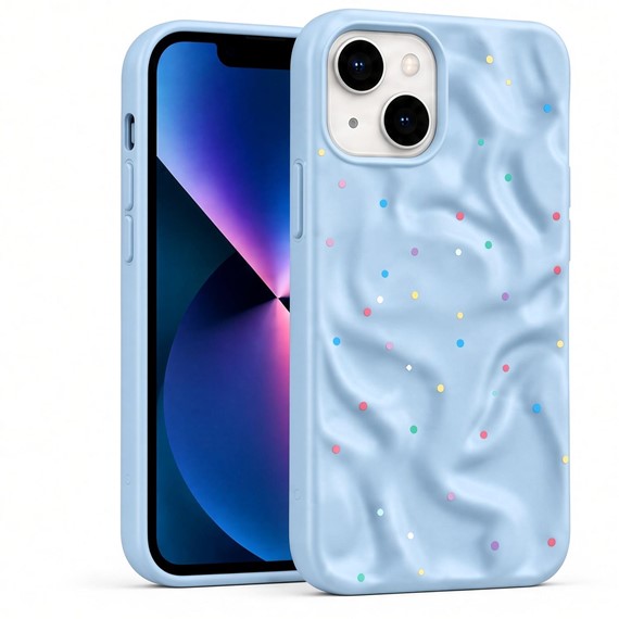 Microsonic Apple iPhone 15 Kılıf Rippledots Mavi 1