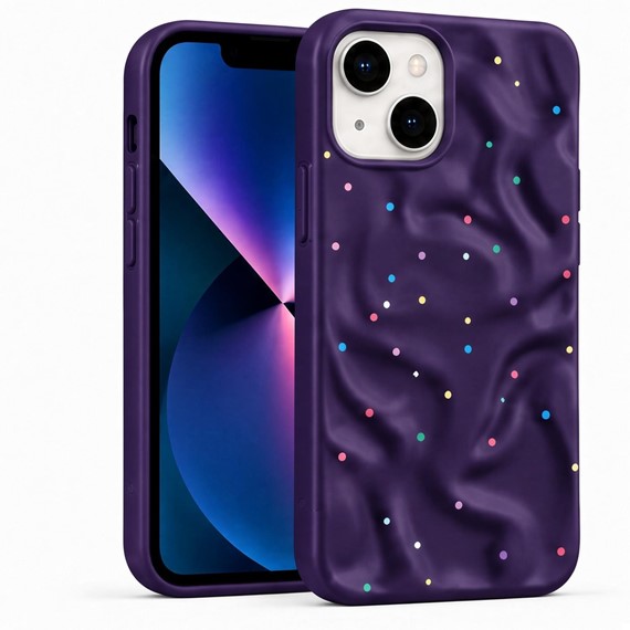 Microsonic Apple iPhone 15 Kılıf Rippledots Mor 1