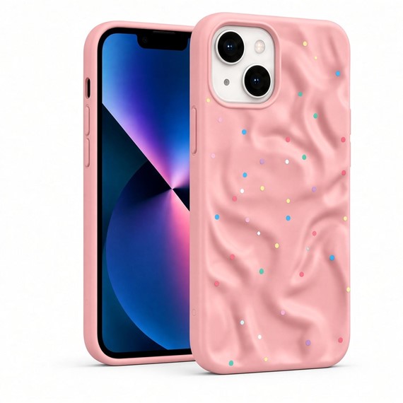 Microsonic Apple iPhone 15 Kılıf Rippledots Pembe 1