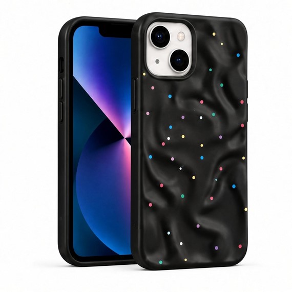 Microsonic Apple iPhone 15 Kılıf Rippledots Siyah 1