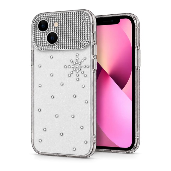 Microsonic Apple iPhone 13 Kılıf ShineGlam Luxe Gri 1