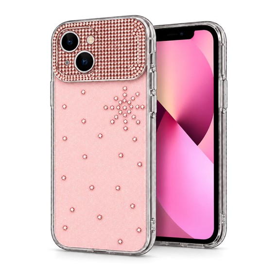 Microsonic Apple iPhone 13 Kılıf ShineGlam Luxe Rose 1