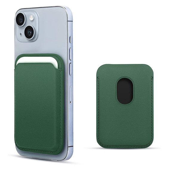 Microsonic Apple iPhone 13 Mini Leather Wallet MagSafe Yeşil 1