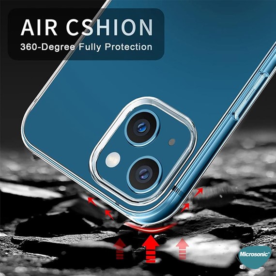 Microsonic Apple iPhone 15 Kılıf 6 Tarafı Tam Full Koruma 360 Clear Soft Şeffaf 5