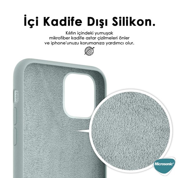 Microsonic Apple iPhone 14 Pro Max Kılıf Liquid Lansman Silikon Mavi 3