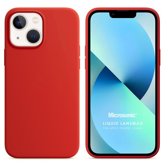 Microsonic Apple iPhone 13 Mini Kılıf Liquid Lansman Silikon Kırmızı 1