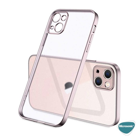 Microsonic Apple iPhone 13 Mini Kılıf Square Matte Plating Rose Gold 2