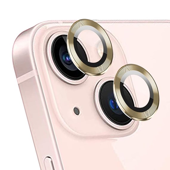 Microsonic Apple iPhone 13 Mini Tekli Kamera Lens Koruma Camı Gold 1