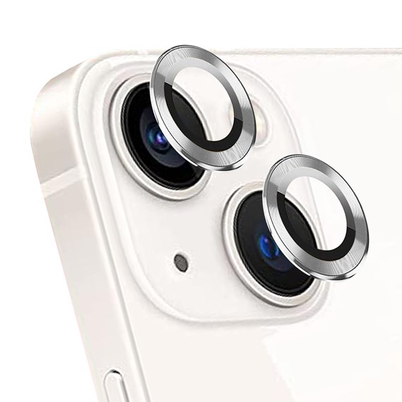 Microsonic Apple iPhone 15 Tekli Kamera Lens Koruma Camı Gümüş 1