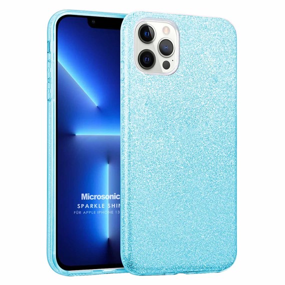 Microsonic Apple iPhone 13 Pro Max Kılıf Sparkle Shiny Mavi 1