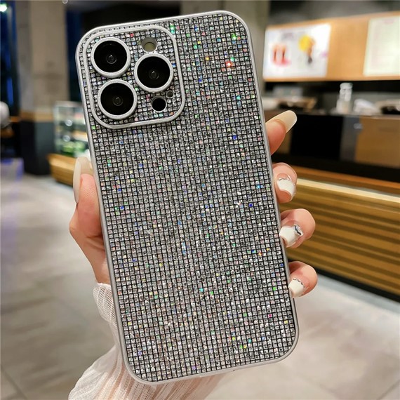 Microsonic Apple iPhone 14 Pro Kılıf Bling Rhinestones Koyu Gri 2