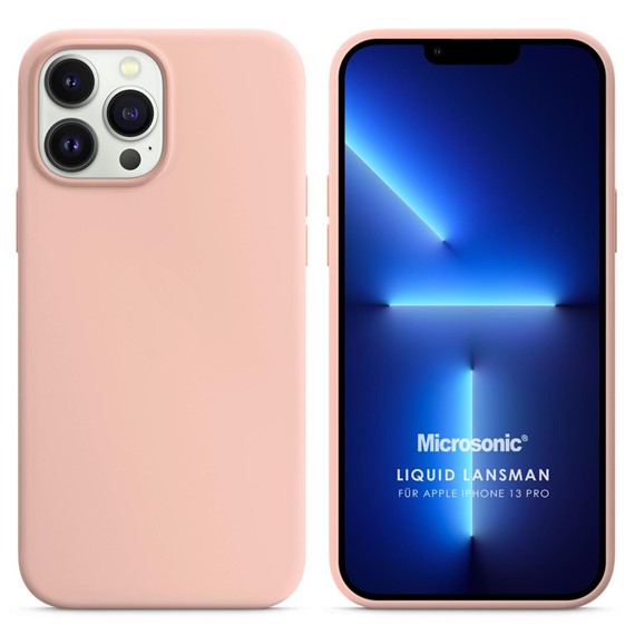 Microsonic Apple iPhone 13 Pro Kılıf Liquid Lansman Silikon Kum Pembesi 1