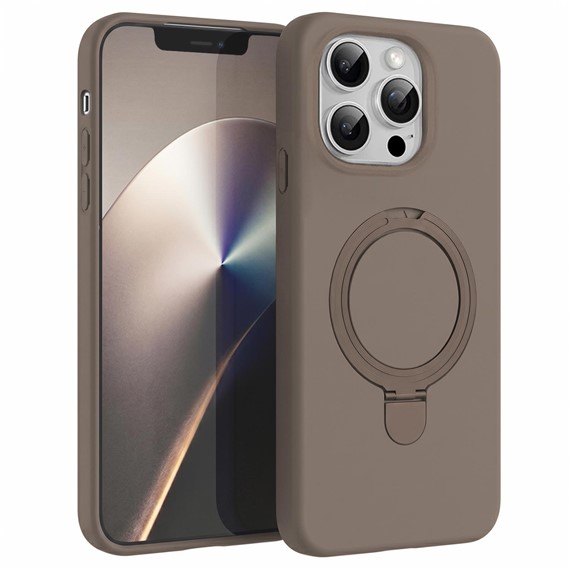 Microsonic Apple iPhone 13 Pro Max Kılıf Aura Stant MagSafe Kahverengi 1