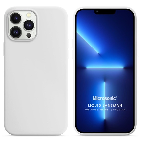 Microsonic Apple iPhone 13 Pro Max Kılıf Liquid Lansman Silikon Beyaz 1