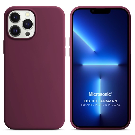 Microsonic Apple iPhone 13 Pro Max Kılıf Liquid Lansman Silikon Bordo 1