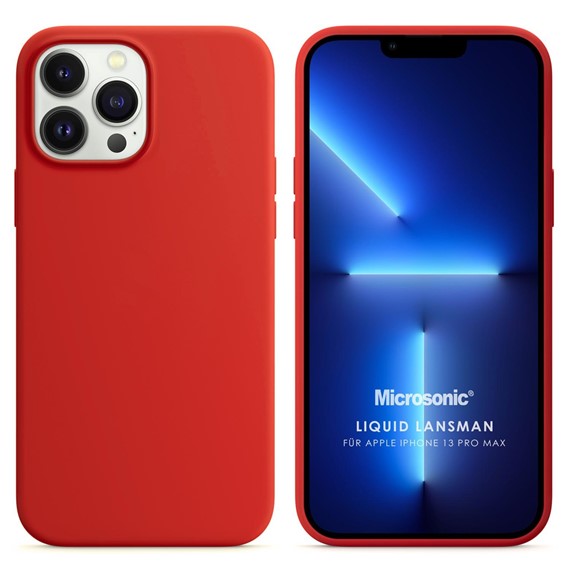 Microsonic Apple iPhone 13 Pro Max Kılıf Liquid Lansman Silikon Kırmızı 1