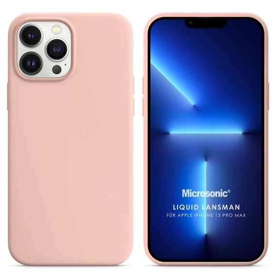 Microsonic Apple iPhone 13 Pro Max Kılıf Liquid Lansman Silikon Kum Pembesi 1