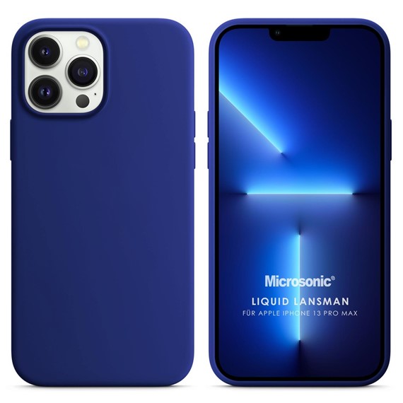 Microsonic Apple iPhone 13 Pro Max Kılıf Liquid Lansman Silikon Lacivert 1