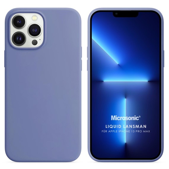 Microsonic Apple iPhone 13 Pro Max Kılıf Liquid Lansman Silikon Lavanta Grisi 1