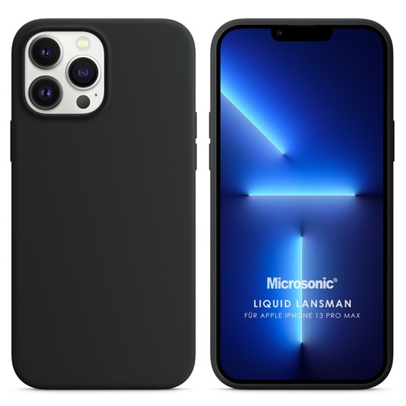 Microsonic Apple iPhone 13 Pro Max Kılıf Liquid Lansman Silikon Siyah 1