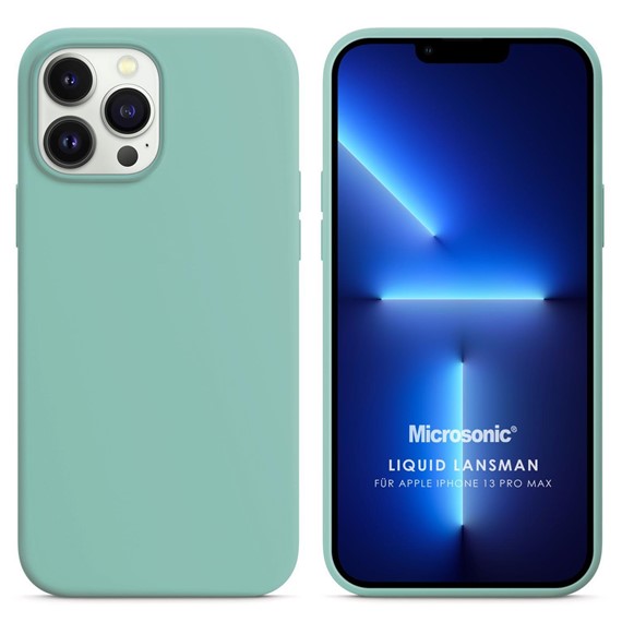 Microsonic Apple iPhone 13 Pro Max Kılıf Liquid Lansman Silikon Su Yeşili 1