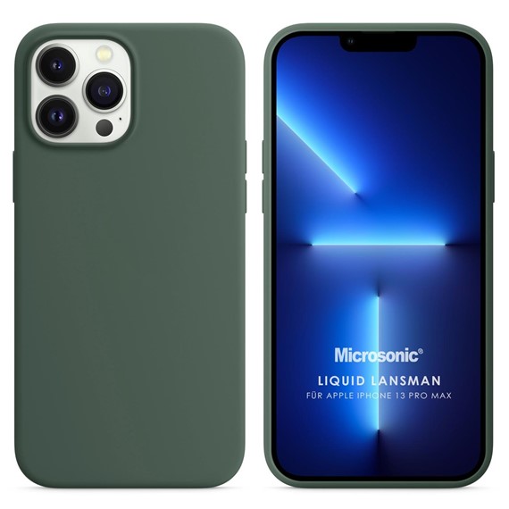 Microsonic Apple iPhone 13 Pro Max Kılıf Liquid Lansman Silikon Yeşil 1